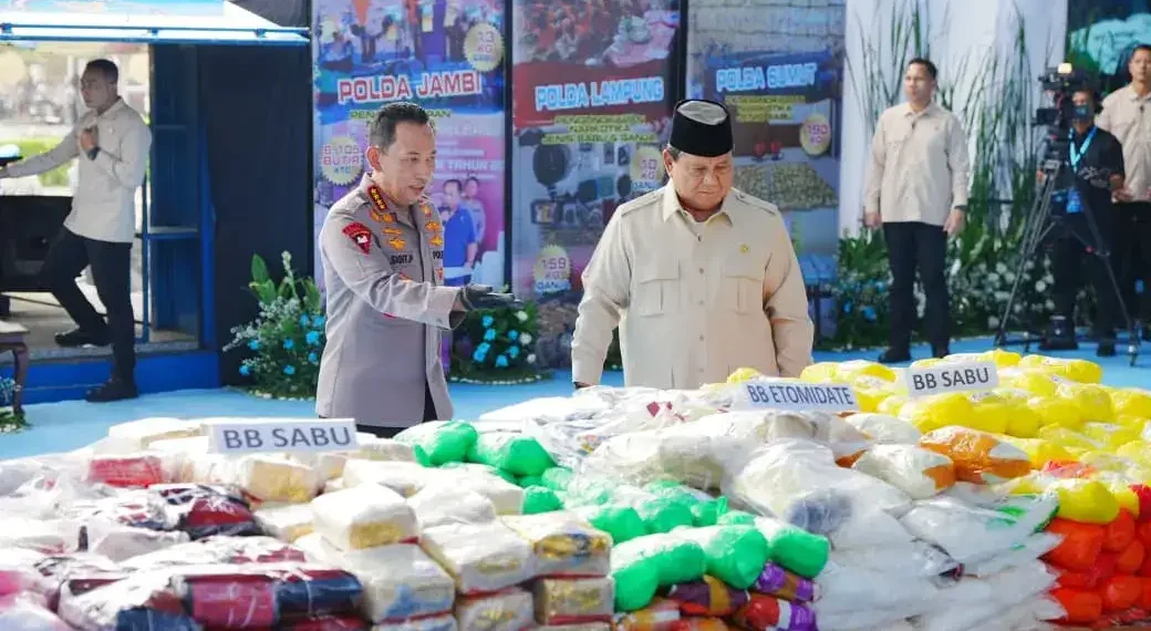 Polri Musnahkan 214 Ton Narkoba, Prabowo Beri Apresiasi Tinggi