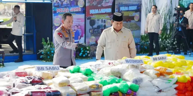Polri Musnahkan 214 Ton Narkoba, Prabowo Beri Apresiasi Tinggi