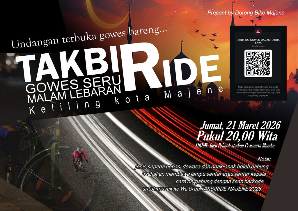 Gulirkan Takbir, Dorong Bike Majene Ajak Bersepeda Tua Muda Majene!