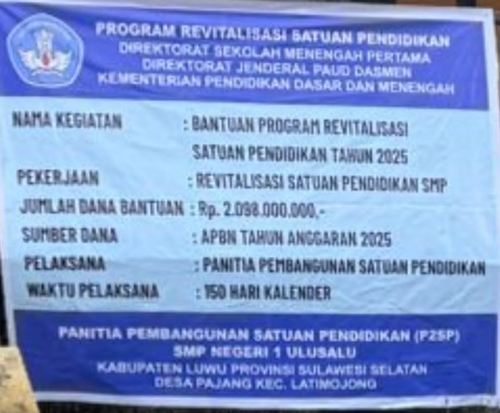 Kejari Luwu Siap Bidik Kepsek dan Bendahara, Aroma Dugaan Korupsi Rp 900 Juta “Proyek Revitalisasi SMPN 1 Ulu Salu”