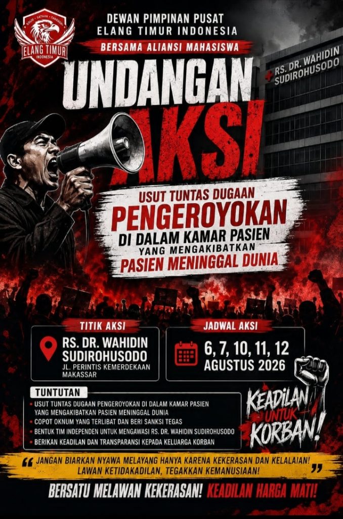 Elang Timur & Aliansi Mahasiswa Gelar Aksi Besar Tuntut Usut Tuntas Kekerasan di RS Wahidin