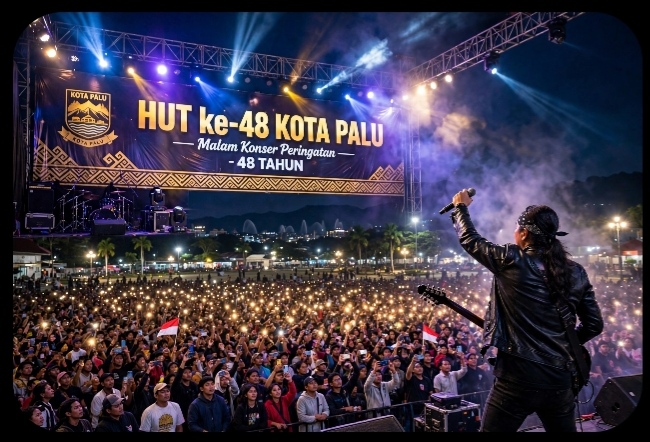 Ari Lasso Pukau Ribuan Warga di Malam Penutupan HUT ke-48 Kota Palu